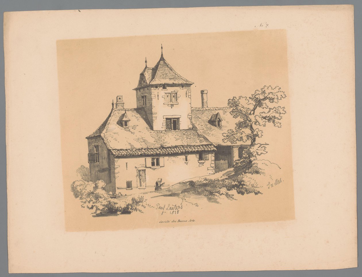 View of a Country House in Ixelles (series title) by Paulus Lauters