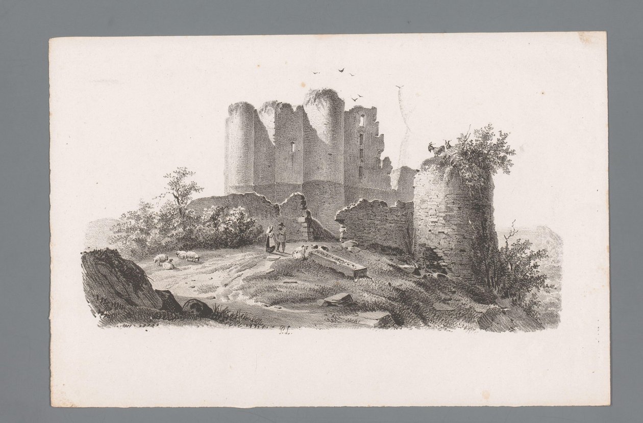 View of a Ruin with Tower (Principles of Landscapes series) by Paulus Lauters
