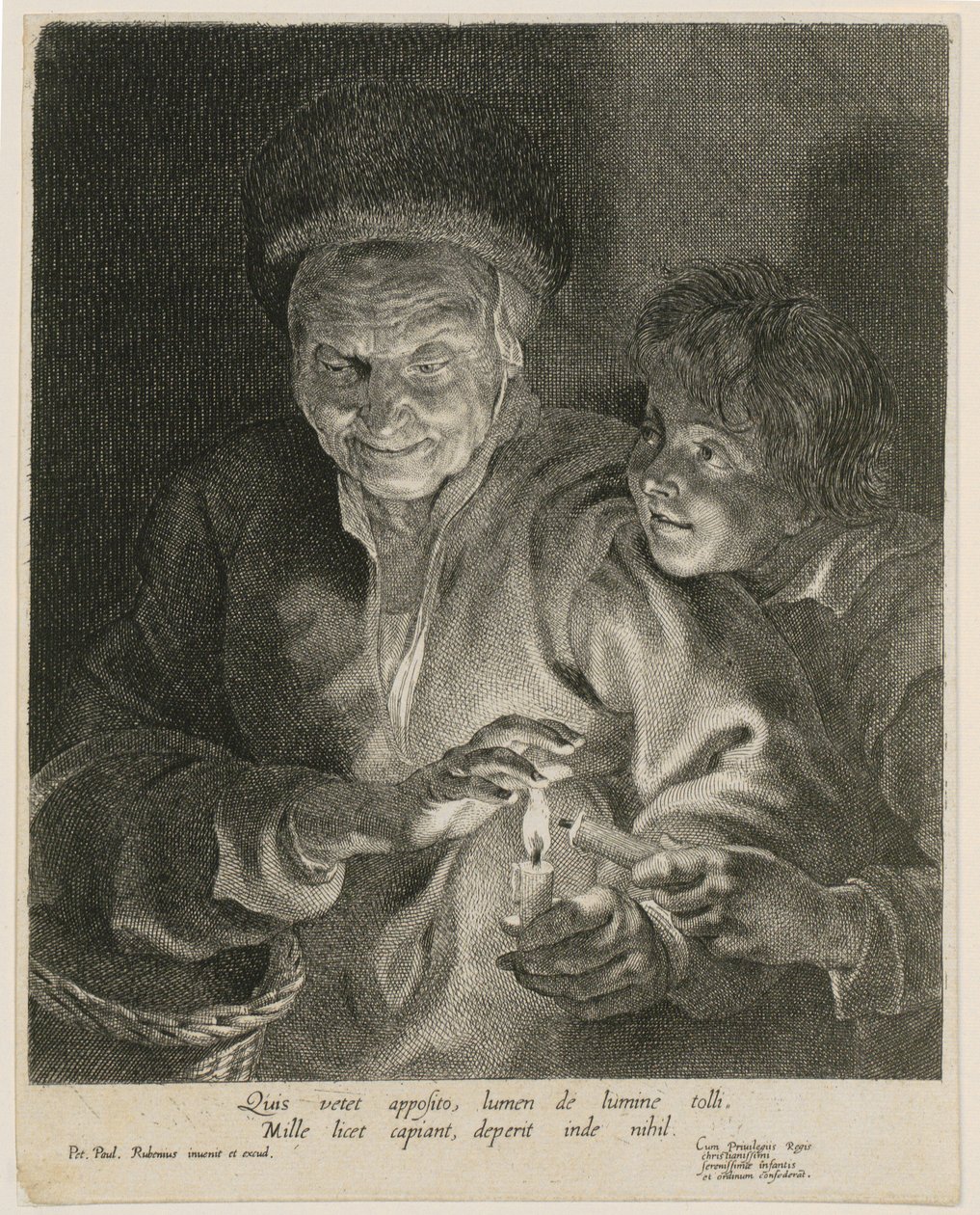 Old Woman and Boy with Candles by Paulus Pontius