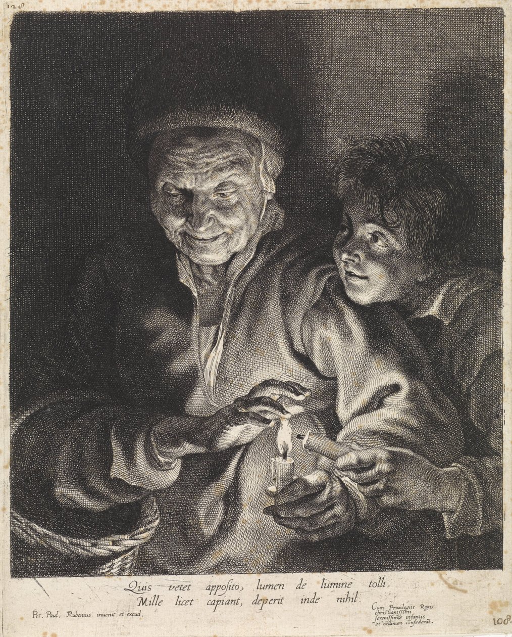 Old Woman and Boy with Candles by Paulus Pontius