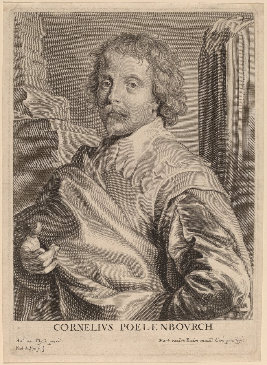 Cornelis van Poelenburgh by Paulus Pontius after Sir Anthony van Dyck