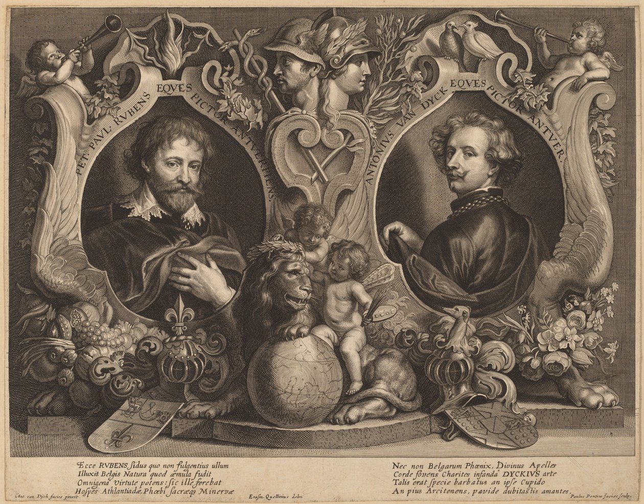 Rubens and van Dyck, a Double Portrait by Paulus Pontius, after Sir Anthony van Dyck and Erasmus Quellinus II