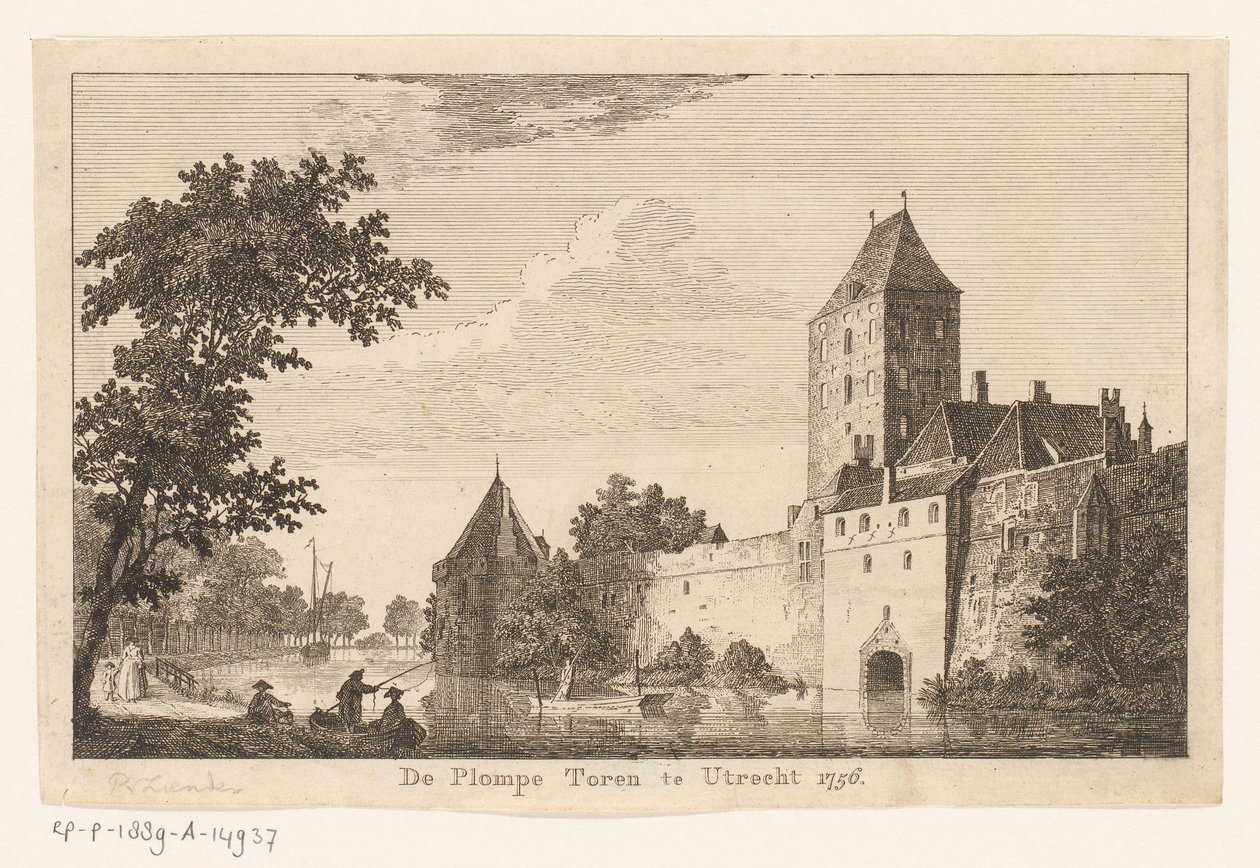 View of the Plompe Tower in Utrecht, 1756 by Paulus van Liender