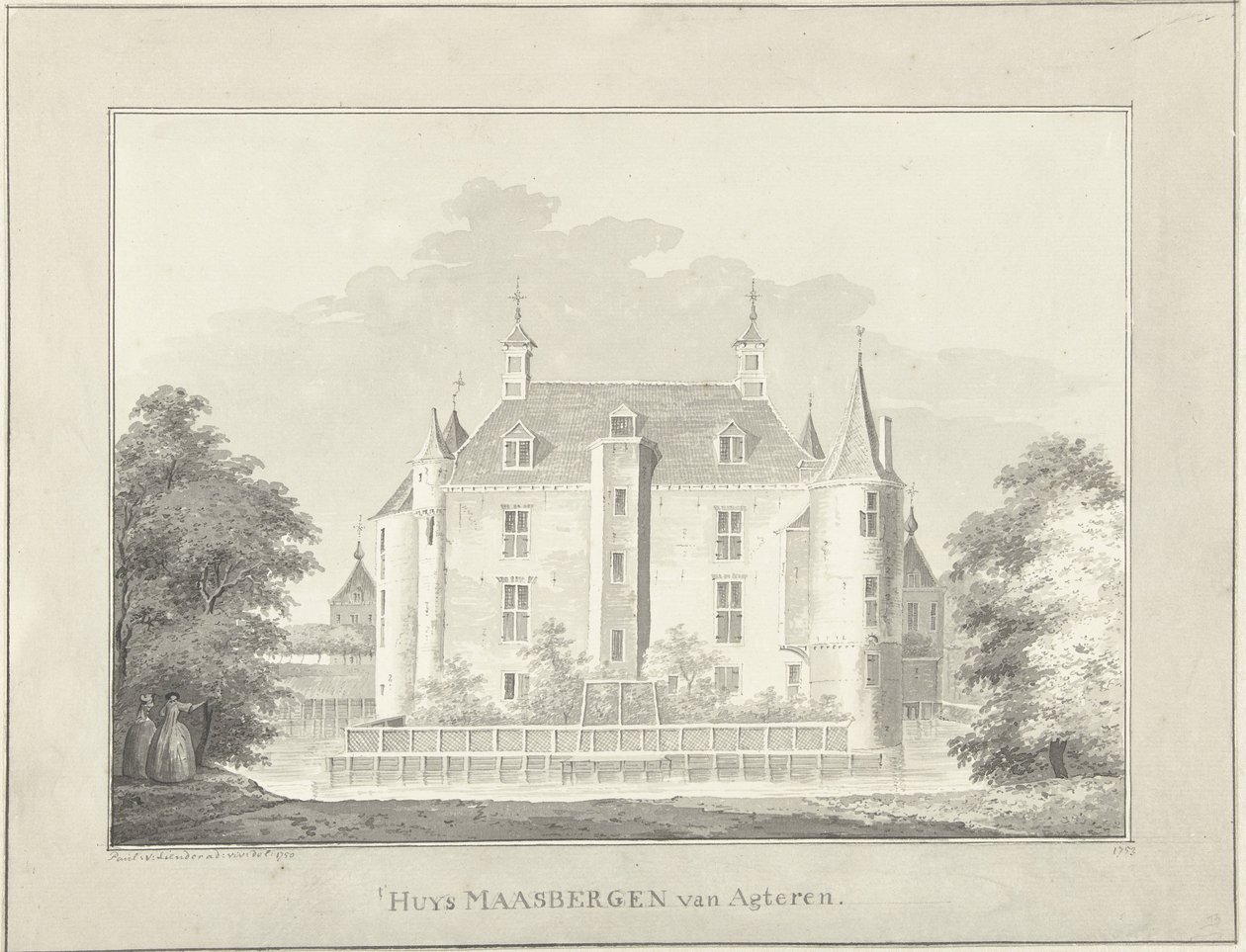 The House Maarsbergen, from Behind by Paulus van Liender