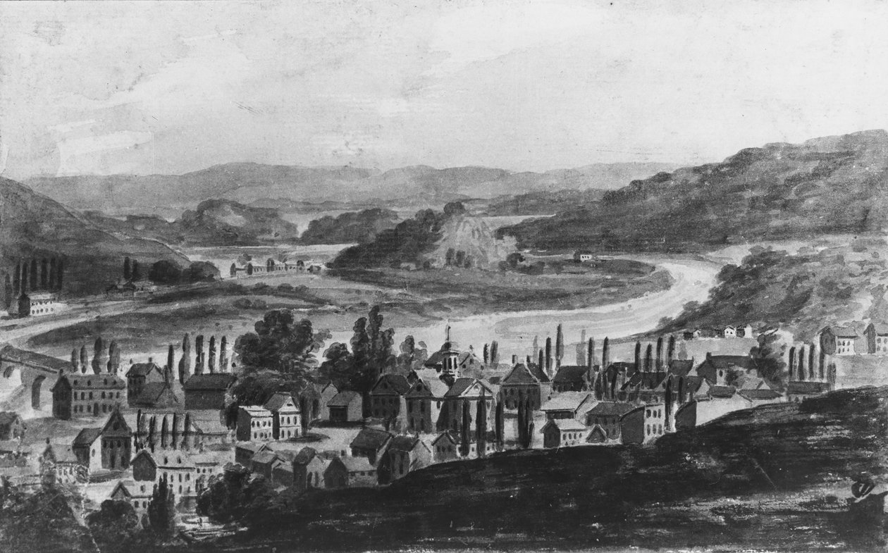 A Town on the Mohawk River in Central New York State by Pavel Petrovic Svin