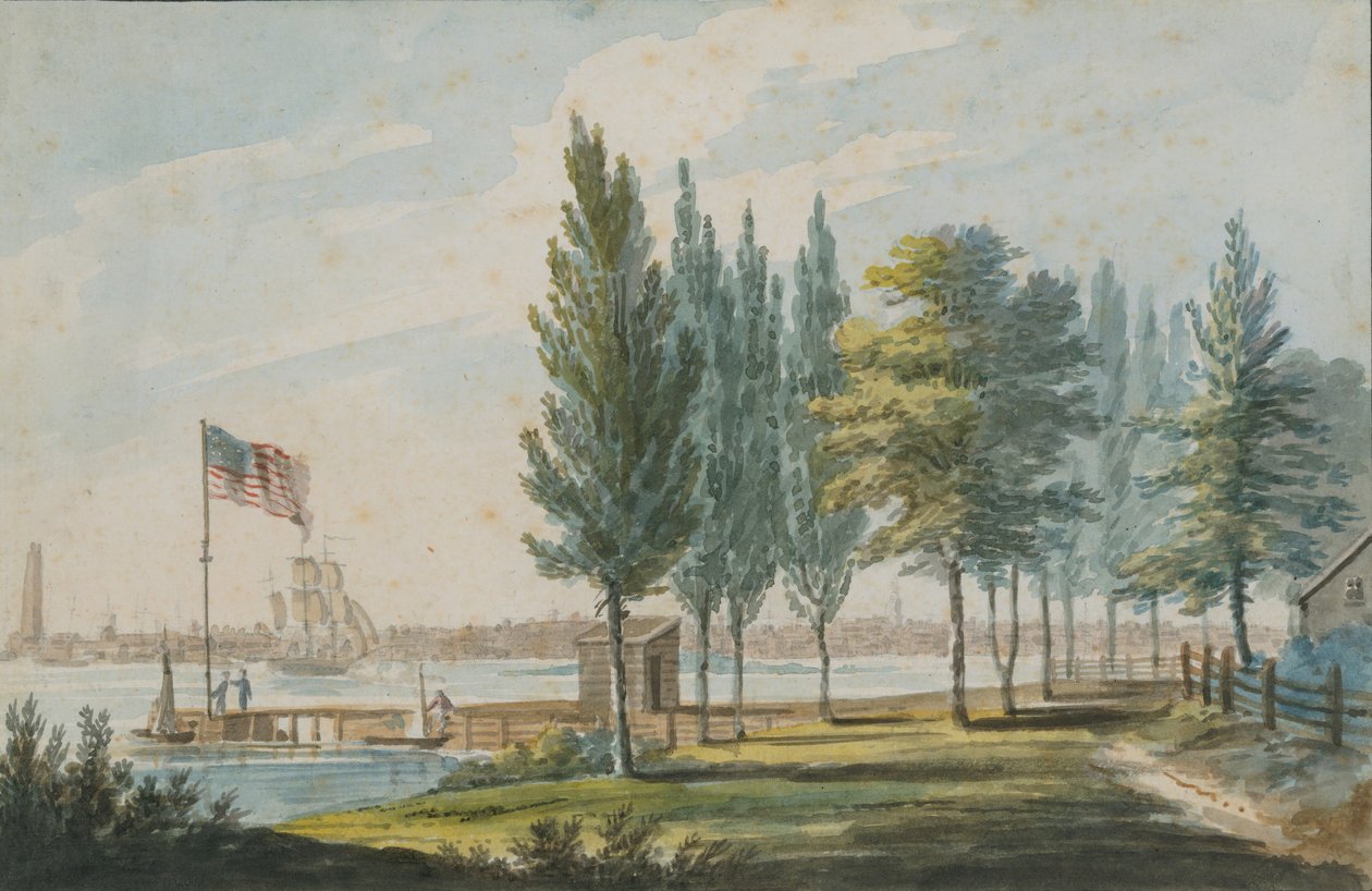 Philadelphia from across the Delaware River, 1811-ca. 1813 by Pavel Petrovic Svin