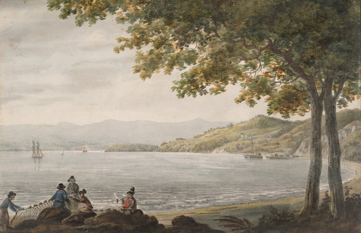 Shad Fishermen on the Shore of the Hudson River, 1811-ca. 1813 by Pavel Petrovic Svin