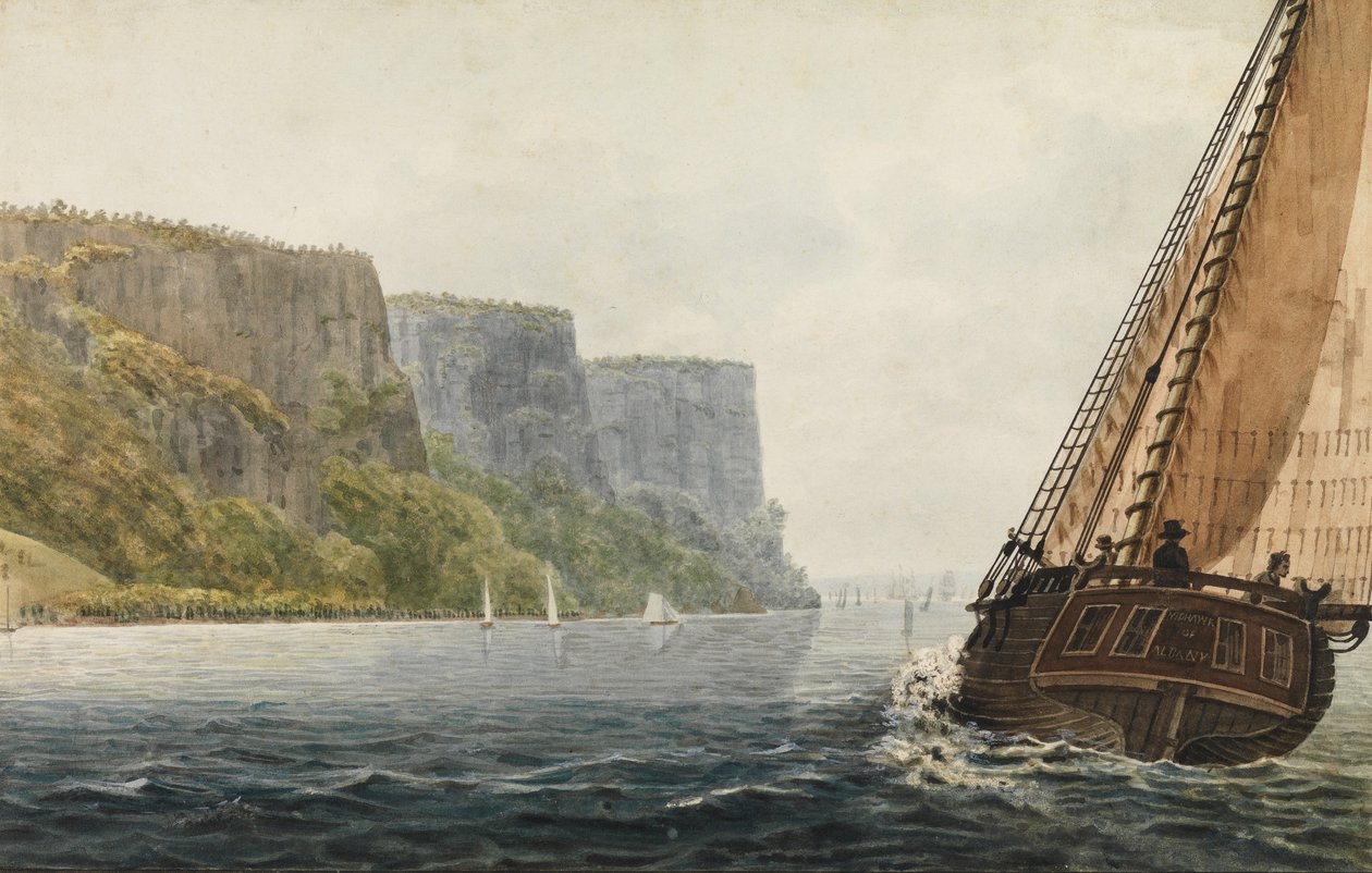 The Packet Mohawk of Albany Passing the Palisades by Pavel Petrovic Svin