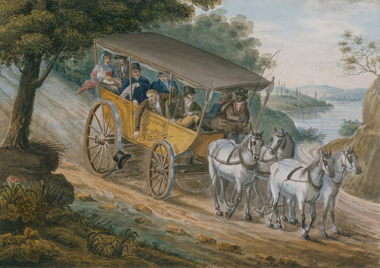 Travel by Stagecoach Near Trenton, New Jersey by Pavel Petrovic Svin