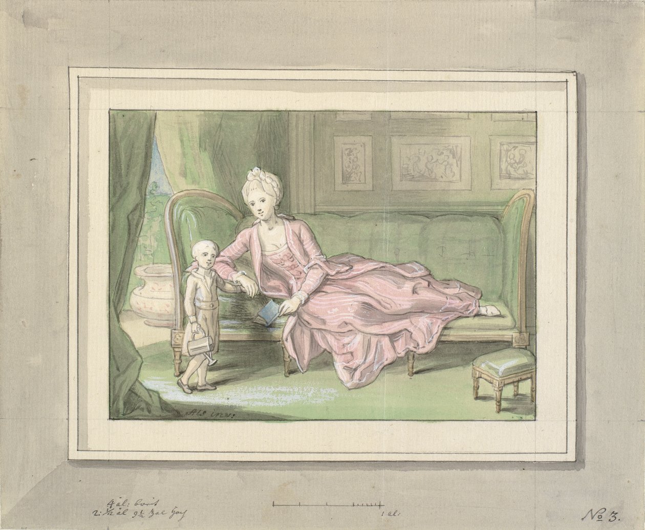 Third Draft for Painting of Caroline Mathilde and Frederik by Peder Als