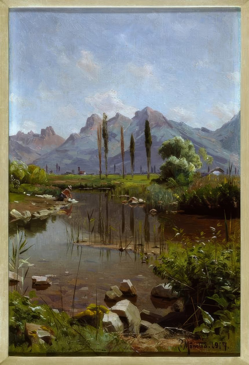 Stream Bank at Lake Geneva by Peder Monsted