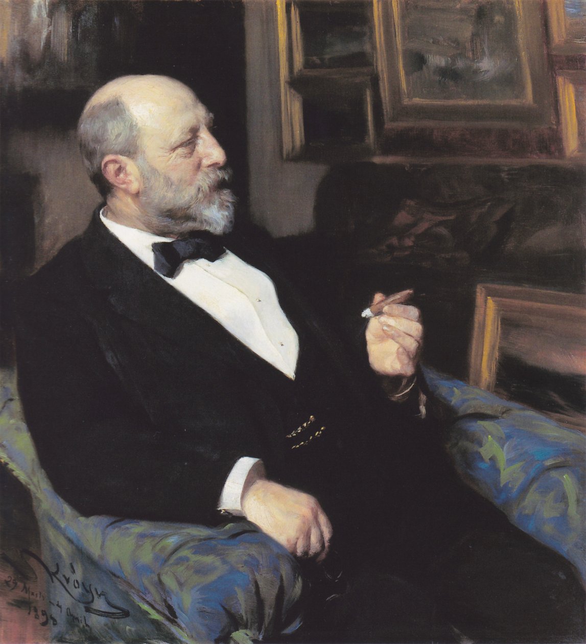 Portrait of the Tobacco Manufacturer Heinrich Hirschsprung, Founder of the Collection by Peder Severin Krøyer
