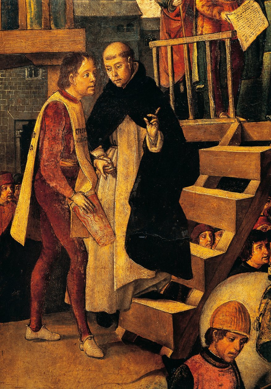 Condemned Man Goes to Court of Inquisition (detail) by Pedro Berruguete