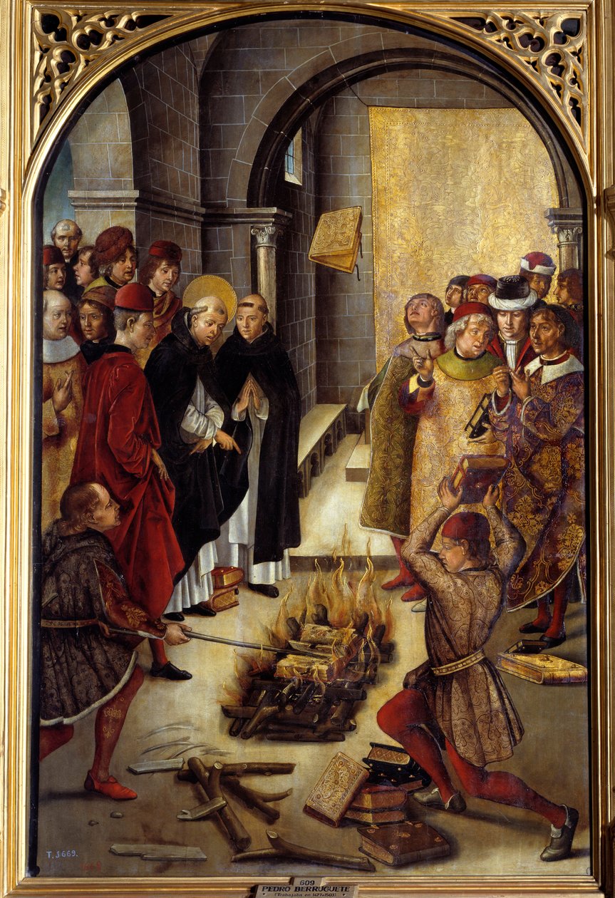 Saint Dominique and the Albigeois (detail) by Pedro Berruguete