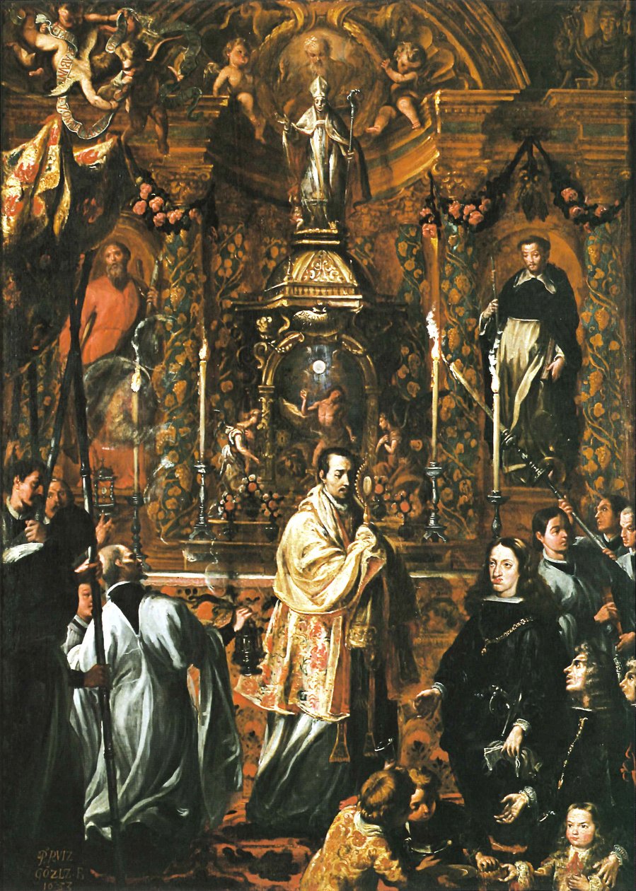 Charles II Before the Sacred Host by Pedro Ruíz Gonzalez