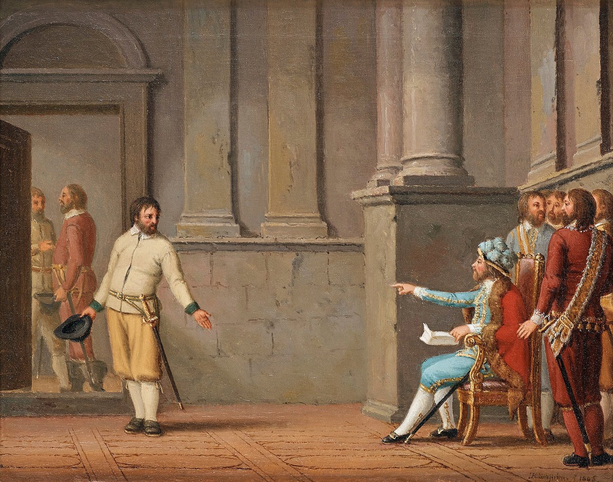 Engelbrekt Engelbrektsson before Eirik III by Pehr Hilleström