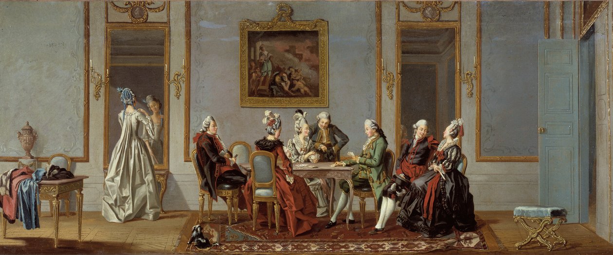 Gustavian Style Interior with Card-Players by Pehr Hilleström