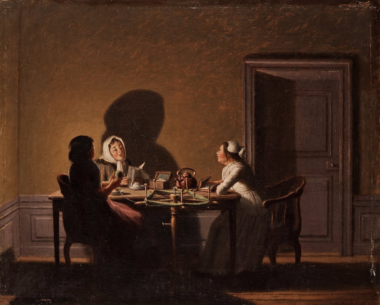 Reading by Candlelight by Pehr Hillestroem by Pehr Hilleström