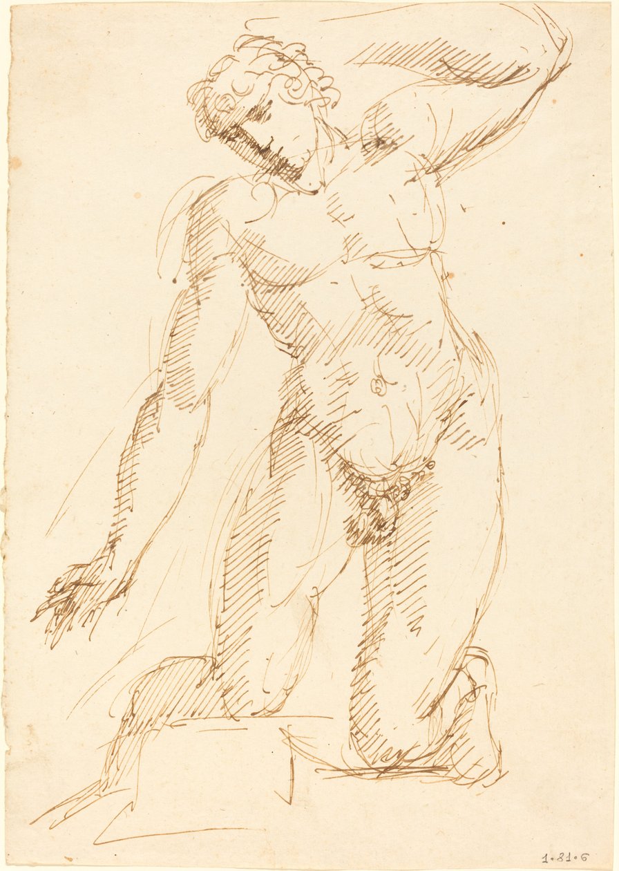 A Male Nude Kneeling by Pelagio Palagi