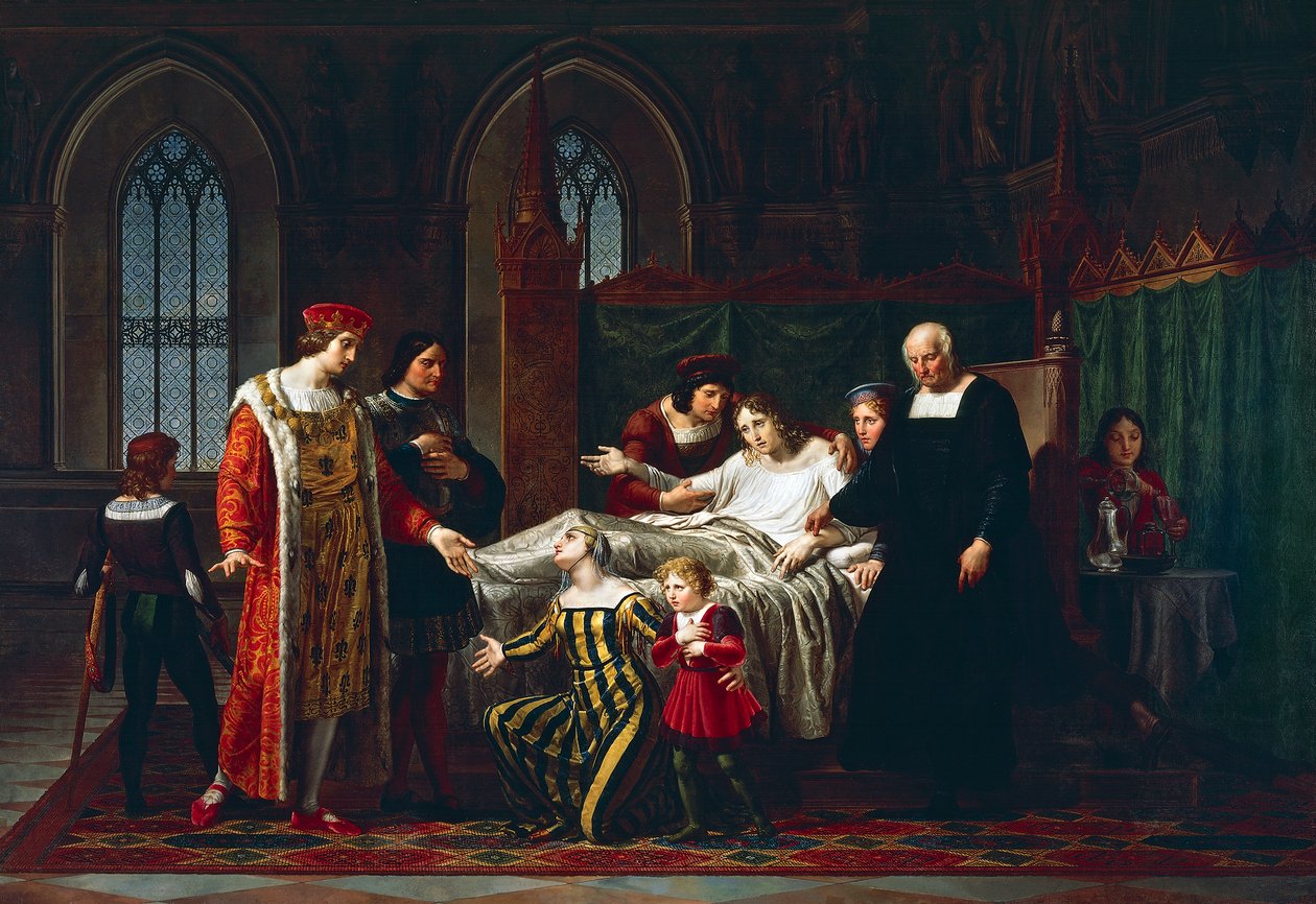 Charles VIII meeting with dying Gian Galeazzo Sforza in Pavia by Pelagio Palagi
