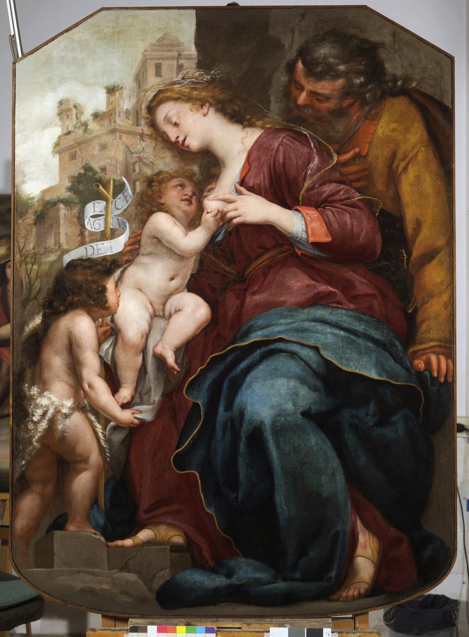 The Holy Family With St John The Baptist by Pellegrino Piola