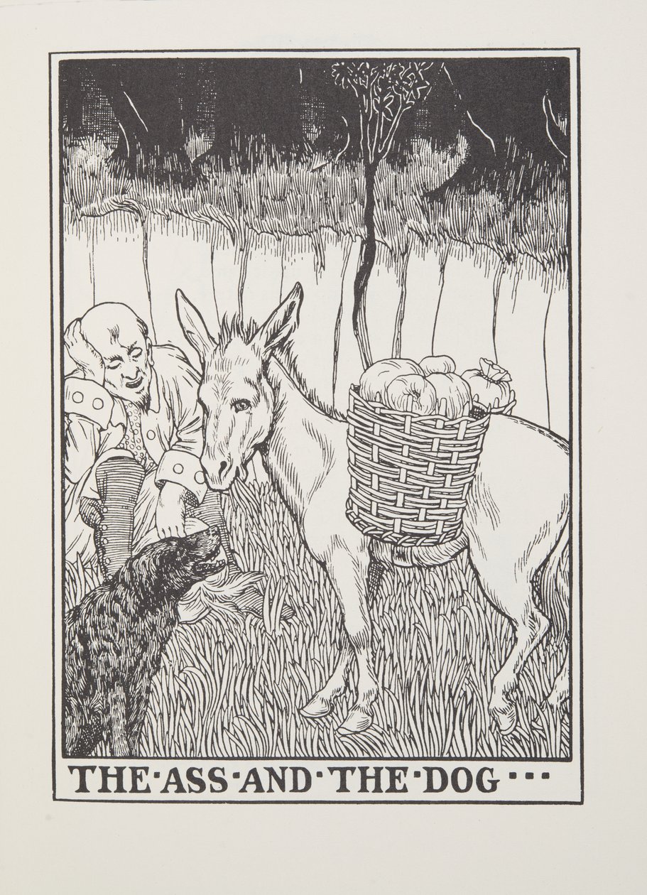 The Ass and the Dog, from Fontaine Fables by Percy J. Billingshurst