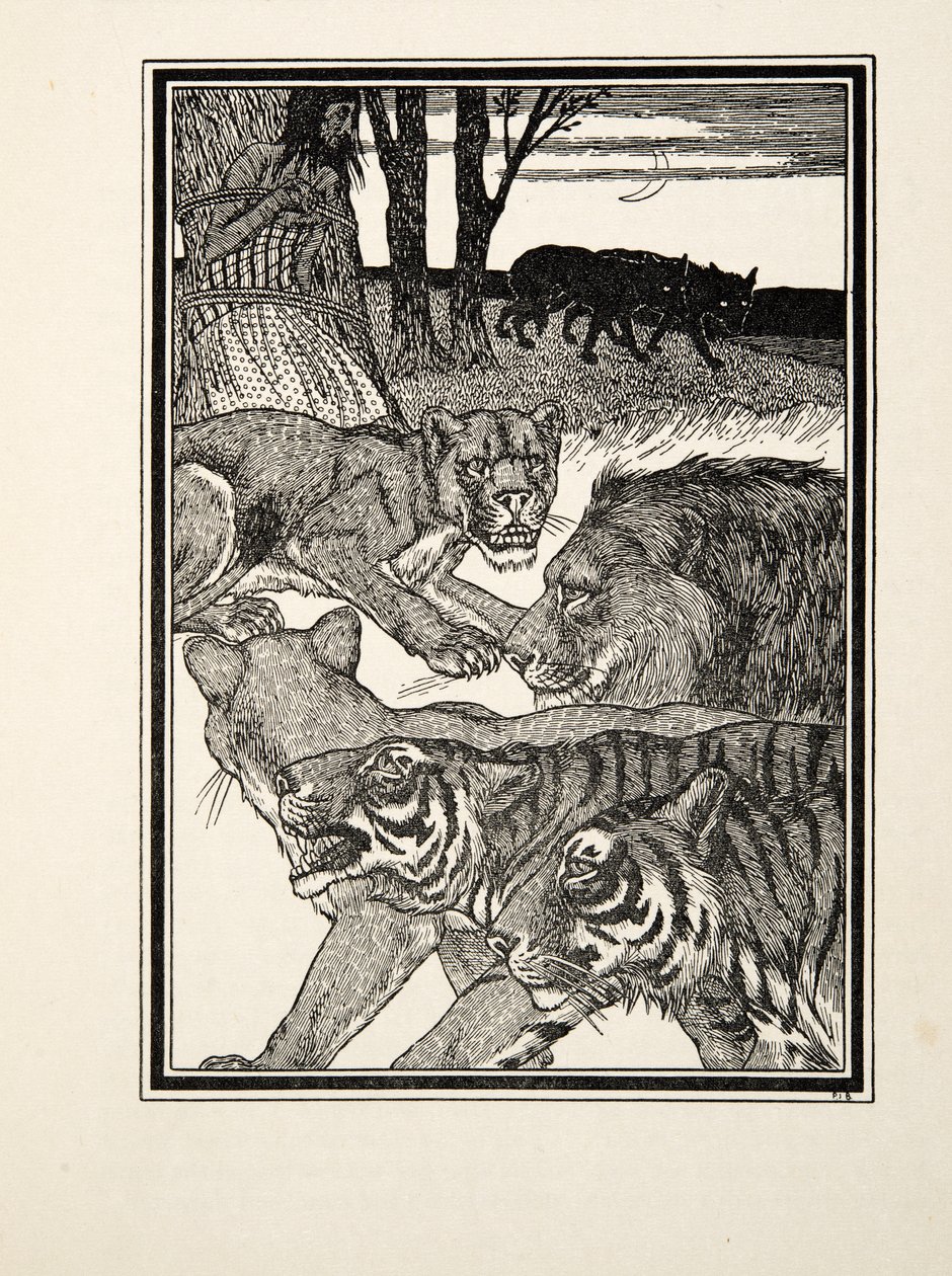 A Grateful Lioness, from A Hundred Anecdotes of Animals, pub. 1924 by Percy J. Billingshurst