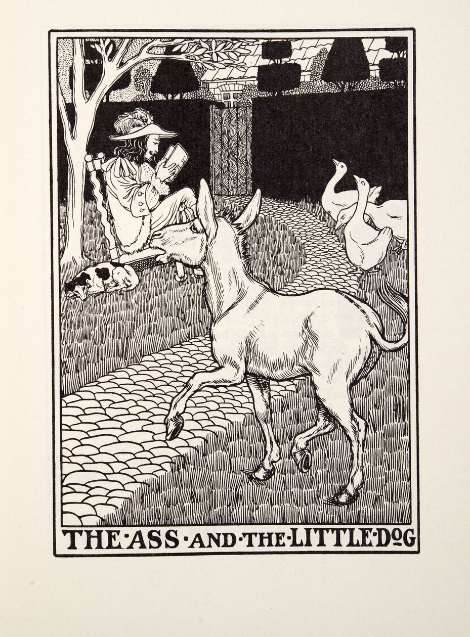 The Ass and the Little Dog, from Fontaine Fables by Percy J. Billingshurst