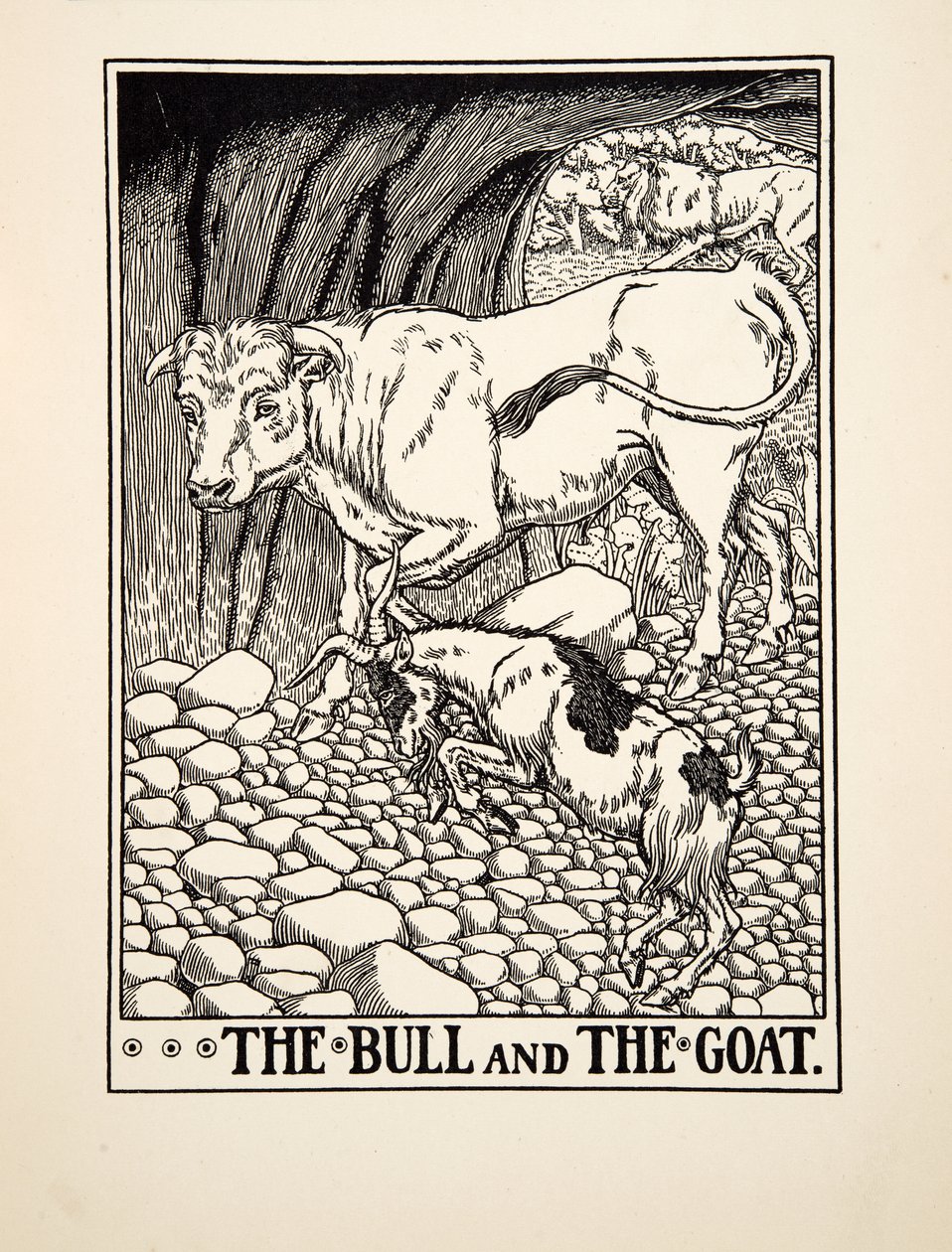 The Bull and the Goat, from A Hundred Fables of Aesop, published 1903 by Percy J. Billingshurst