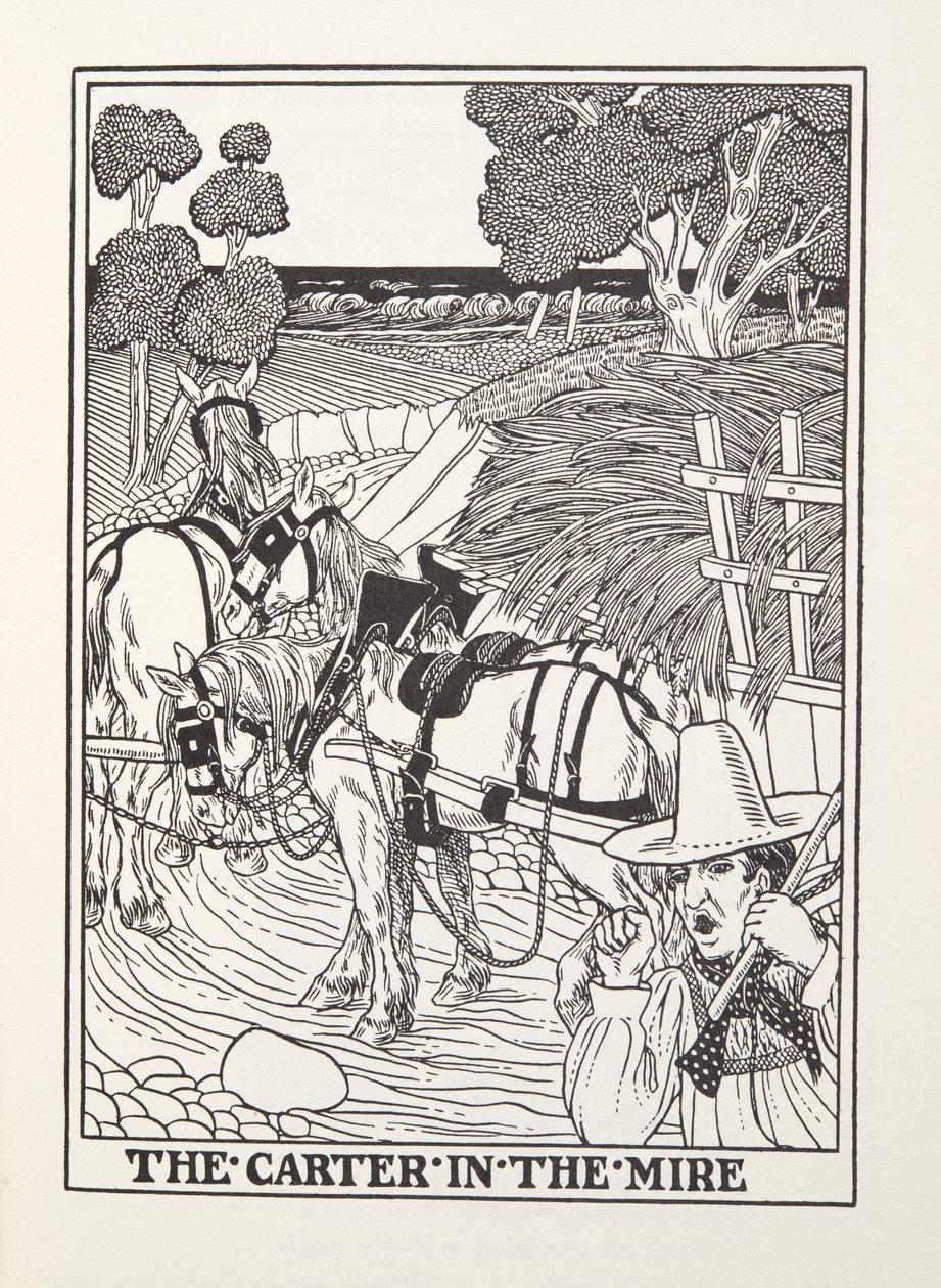 The Carter in the Mire, from Fontaine Fables, pub. 1905 by Percy J. Billingshurst