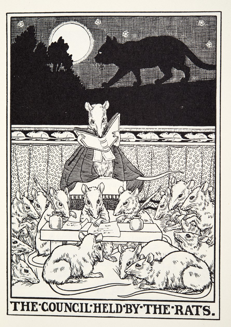 The Council held by the Rats, from Fontaine Fables by Percy J. Billingshurst