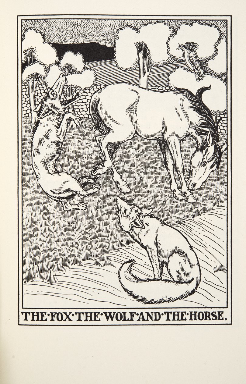 The Fox, the Wolf and the Horse, from Fontaine Fables, pub. 1905 by Percy J. Billingshurst
