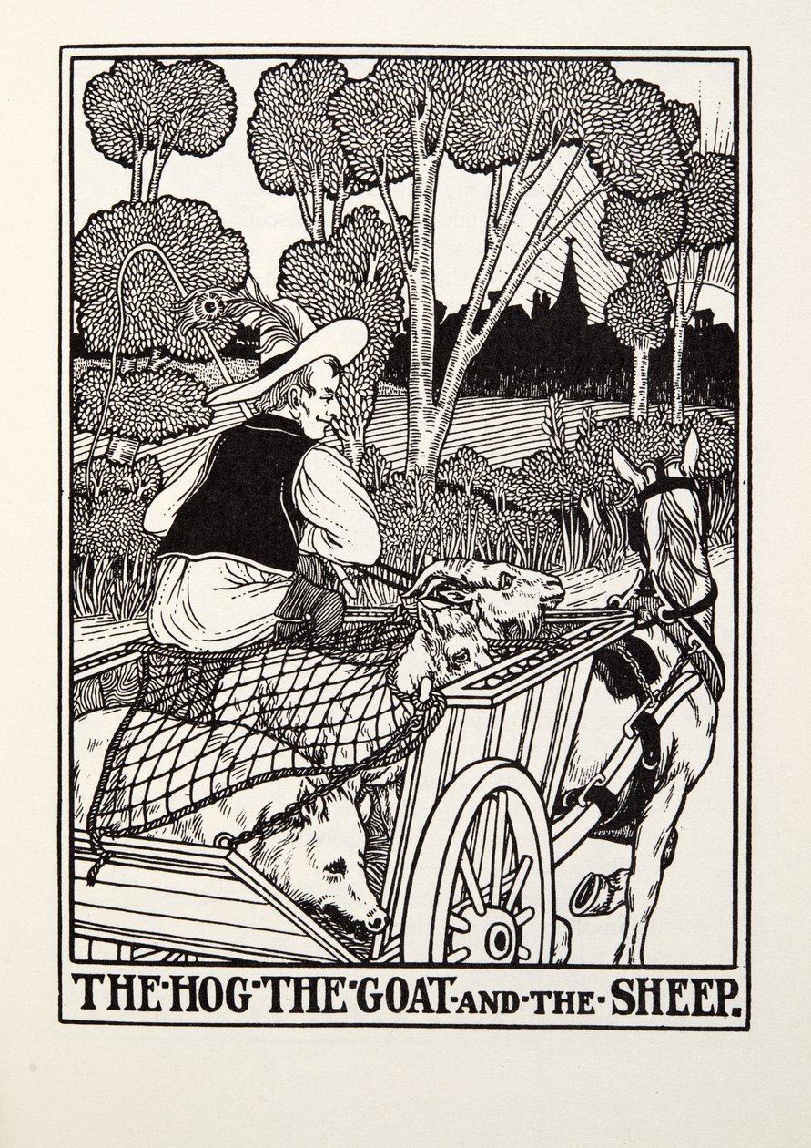 The Hog, the Goat and the Sheep, from Fontaine Fables by Percy J. Billingshurst