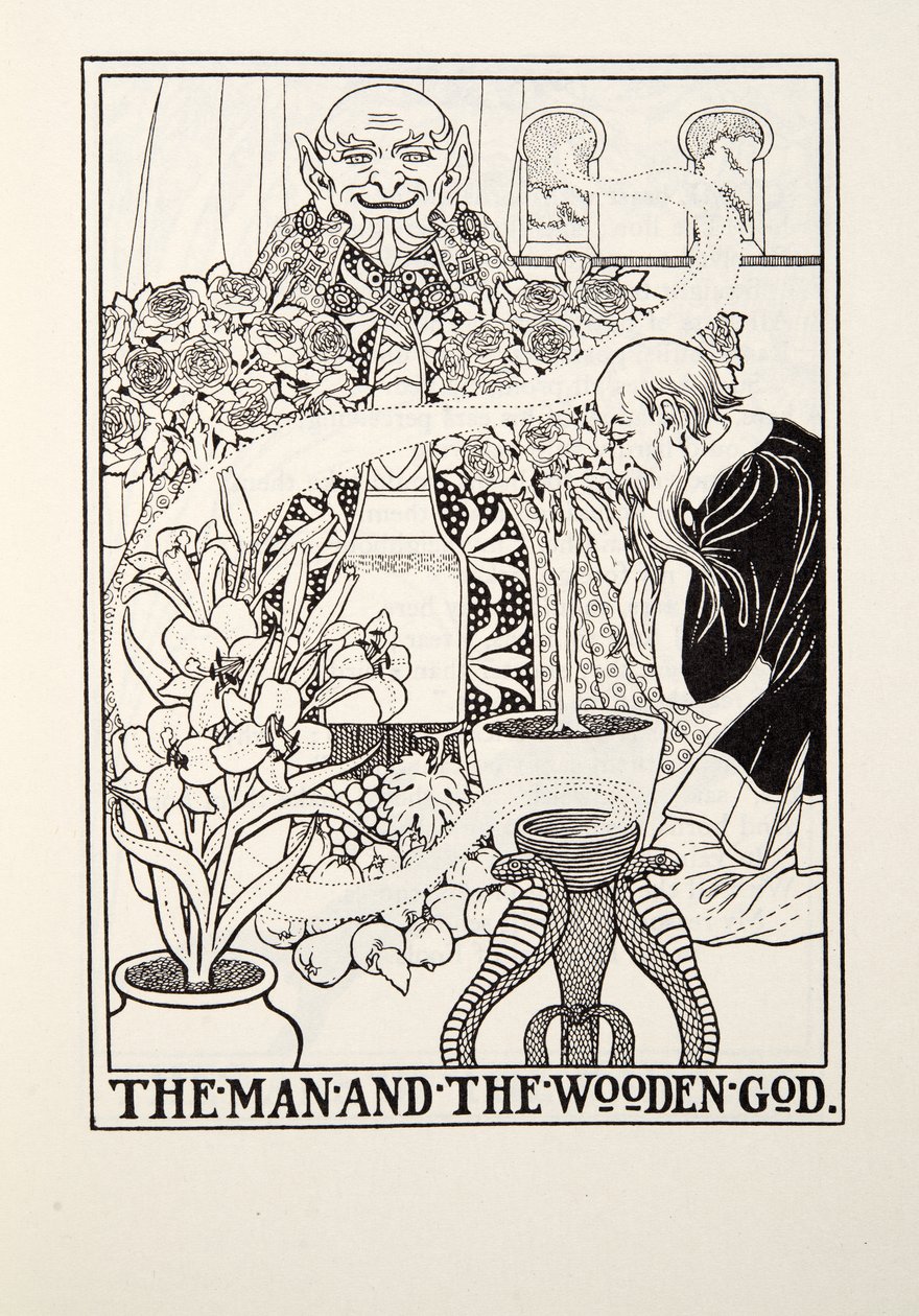 The Man and the Wooden God, from Fontaine Fables by Percy J. Billingshurst