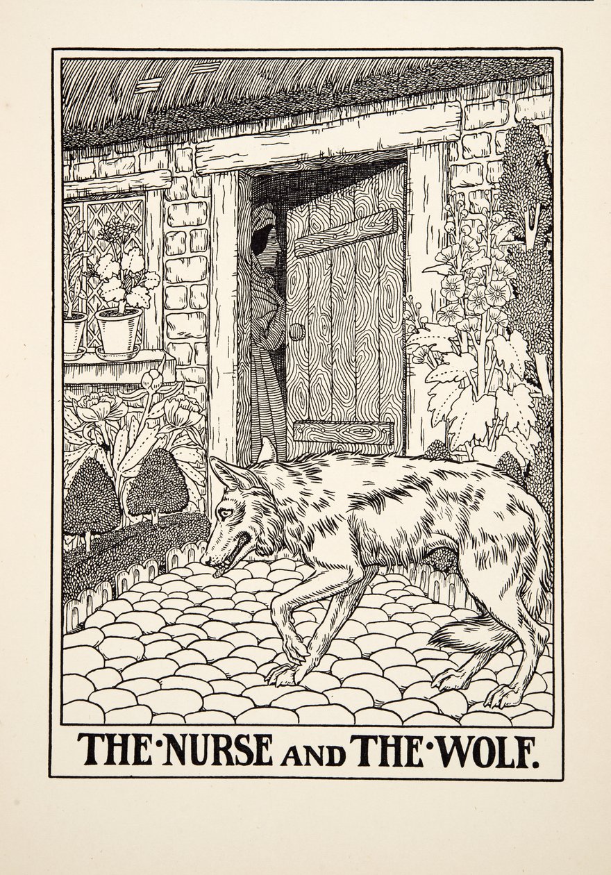 The Nurse and the Wolf, from A Hundred Fables of Aesop by Percy J. Billingshurst