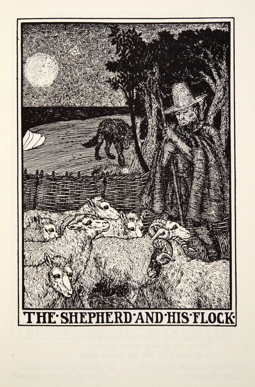 The Shepherd and his Flock, from Fontaine Fables by Percy J. Billingshurst