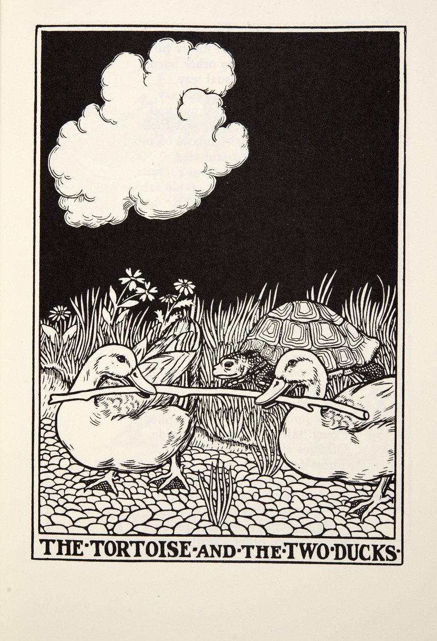 The Tortoise and the Two Ducks, from Fontaine Fables by Percy J. Billingshurst