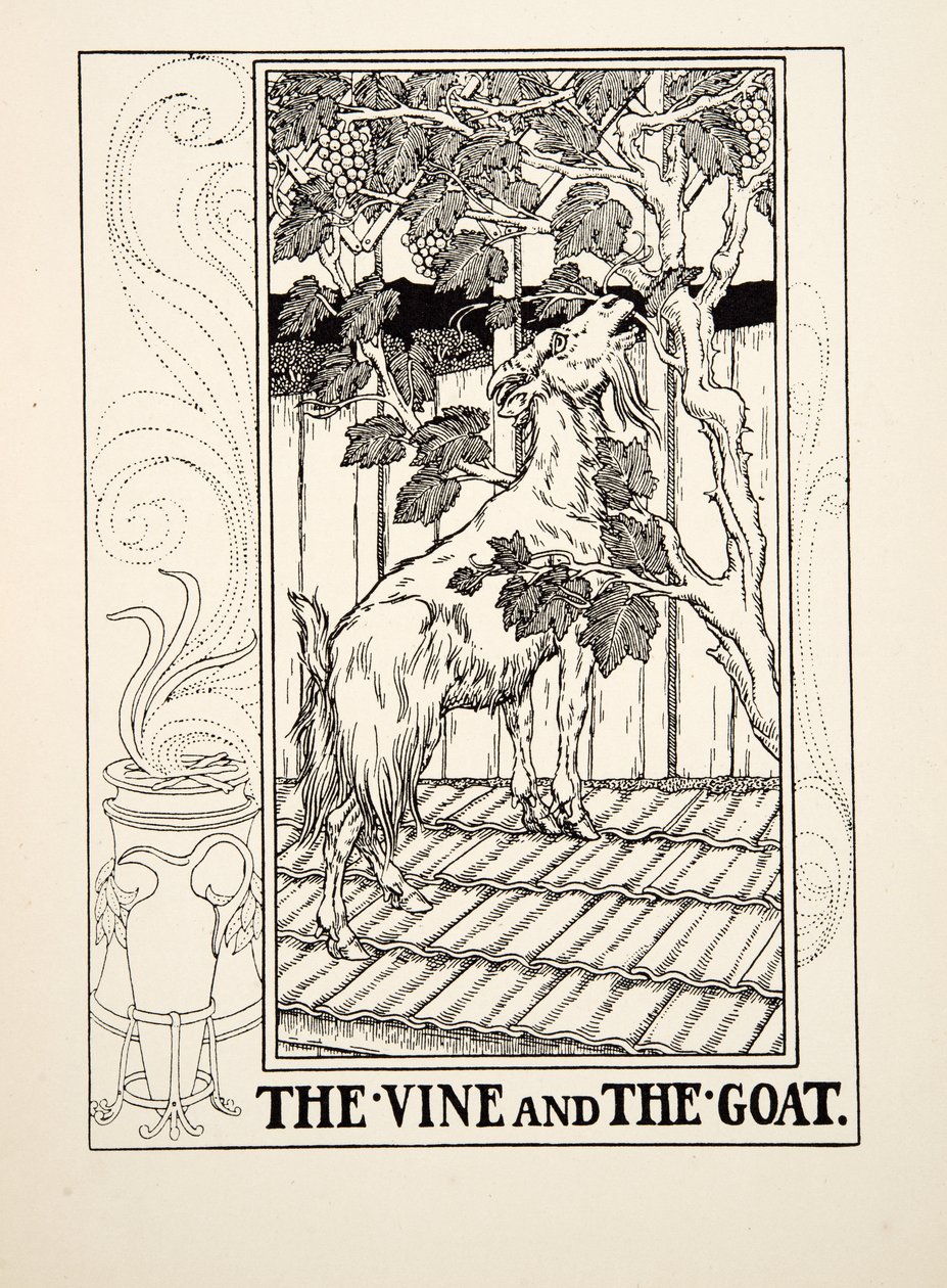 The Vine and the Goat, from A Hundred Fables of Aesop by Percy J. Billingshurst