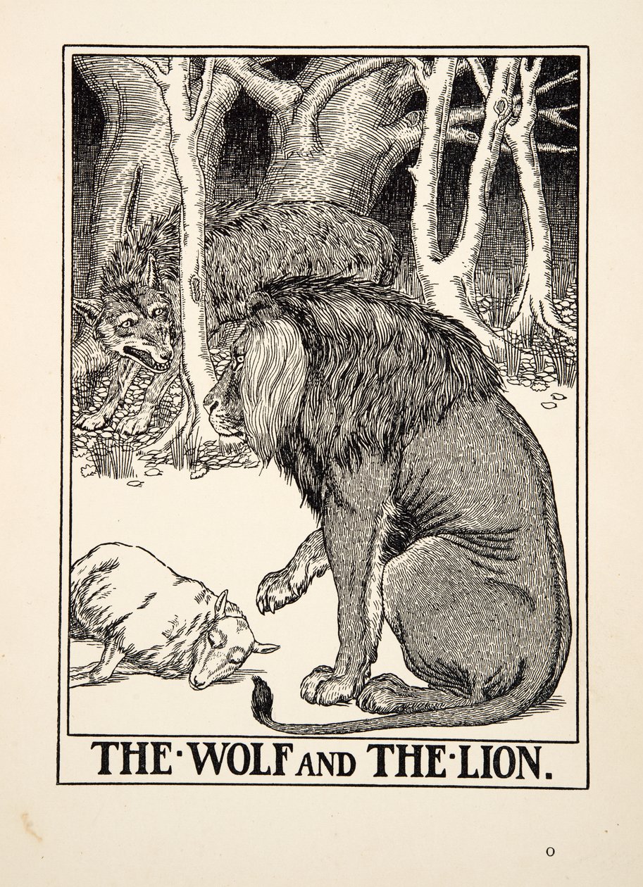 The Wolf and the Lion, from A Hundred Fables of Aesop by Percy J. Billingshurst