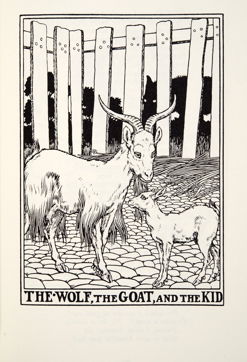 The Wolf, the Goat and the Kid, from Fontaine Fables by Percy J. Billingshurst