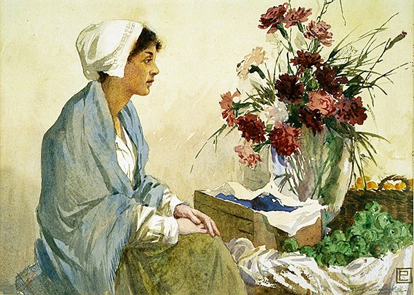 The Flower Seller by Percy Lancaster