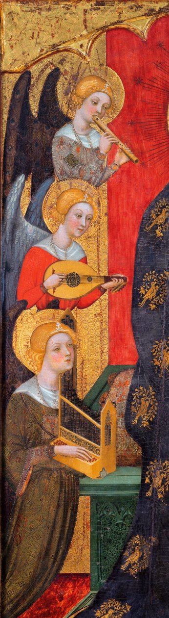 Madonna with Angels Playing Music (Detail) by Pere Serra (active around 1357-1406) by Pere Serra