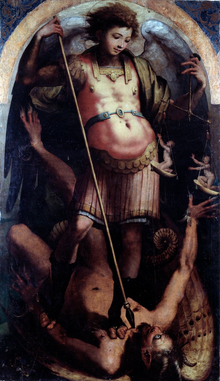 St Michael, Central Panel by Perino del Vaga