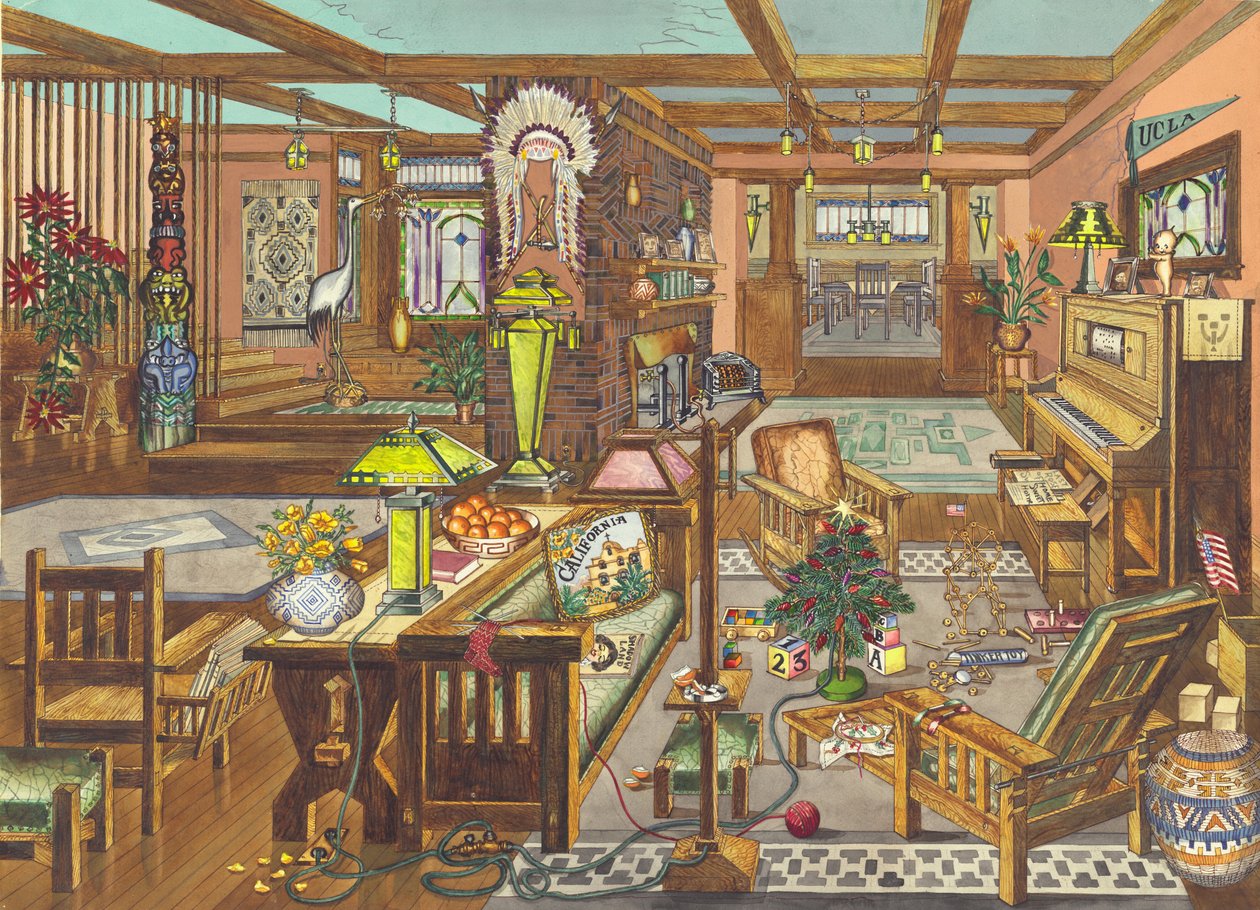 California Mission Style Interior by Perkins Harnly