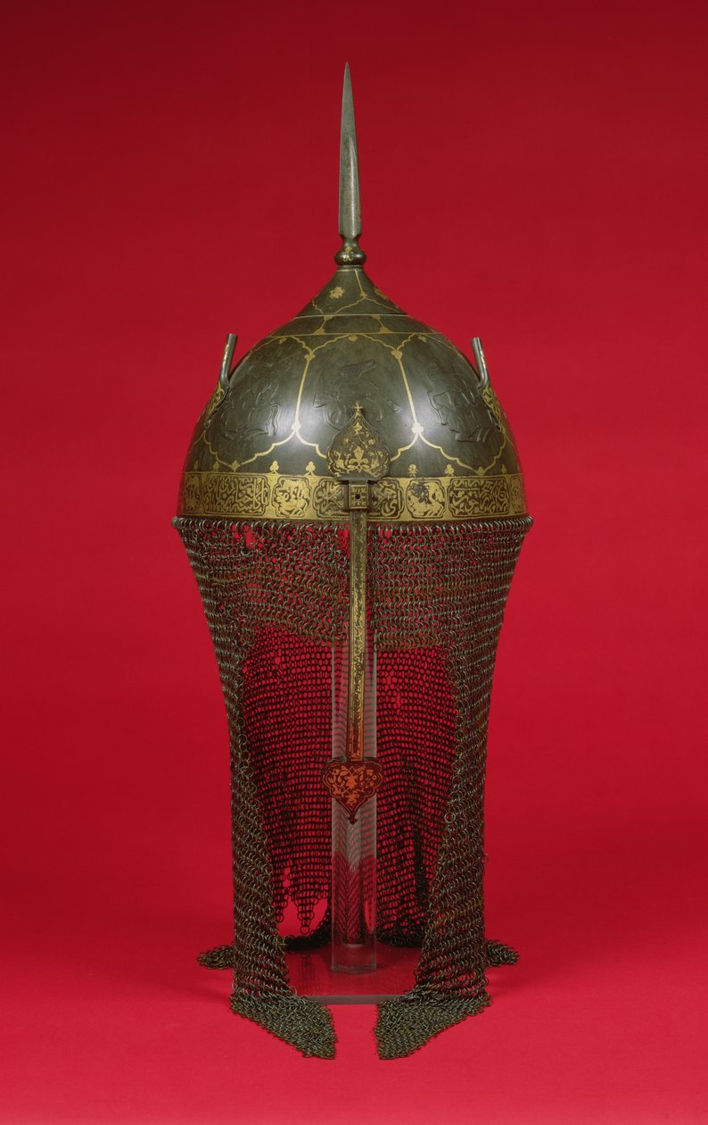 Helmet with Chain-Mail Guard, Safavid Period by Persian School
