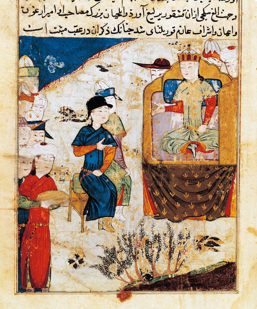 Audience of Mongka (or Mongke or Mangu Khan) (died 1259) Miniature from "Tarih-i djahangusha