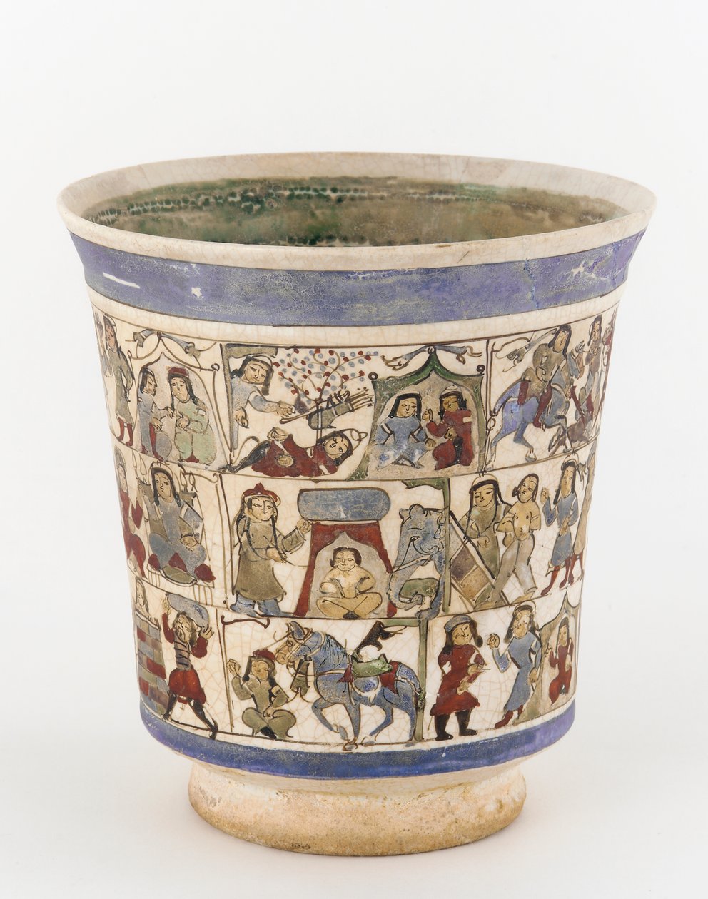 Beaker depicting the Shahnama, Kashan, Iran, Saljuq Period by Persian School