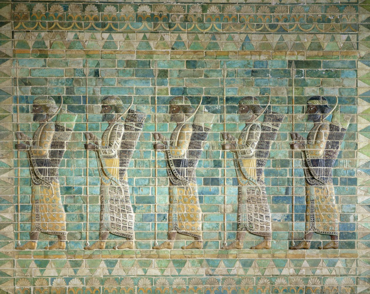 Frieze of archers, from the Palace of Darius the Great at Susa, Iran by Persian School