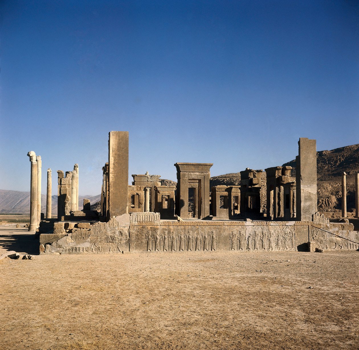 Palace of Darius I in Persepolis by Persian School