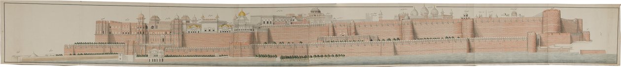 Panorama of the Fort of Agra by Persian School